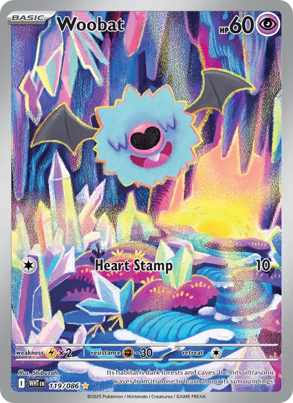 Woobat 119 White Flare Pokesingles