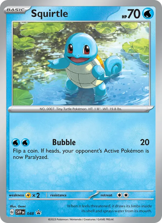 Squirtle 48 SVP Black Star Promos Pokesingles