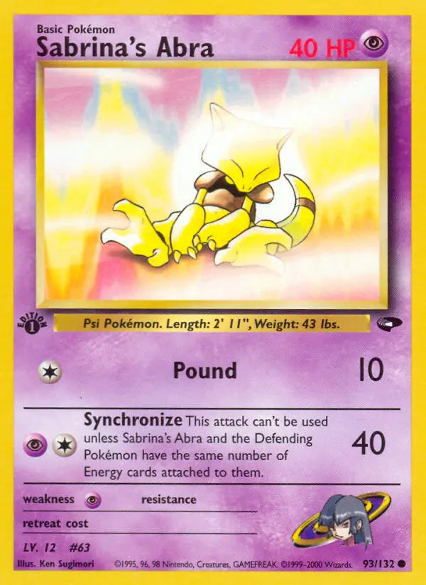 Sabrina's Abra 93 Gym Challenge Pokesingles