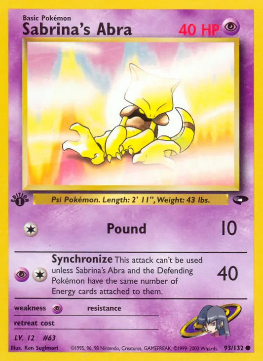 Sabrina's Abra 93 Gym Challenge Pokesingles