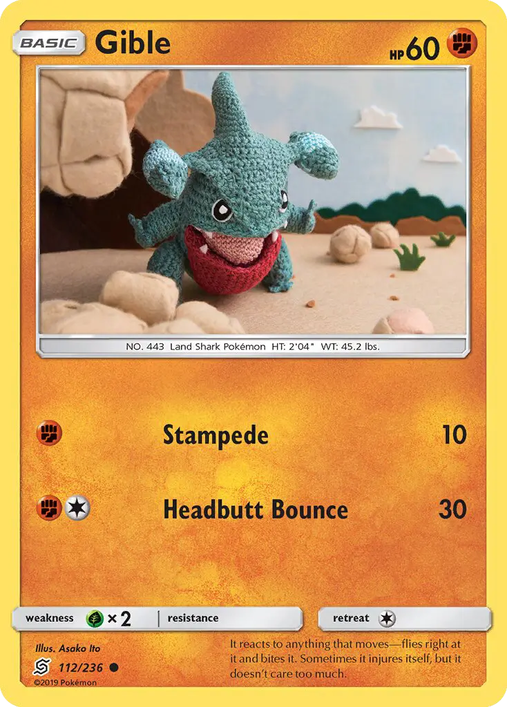 Gible 112 Unified Minds Pokesingles