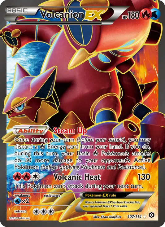 Volcanion EX 107 Steam Siege Pokesingles