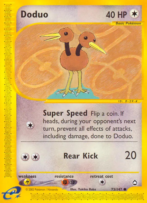 Doduo 73 Aquapolis Pokesingles
