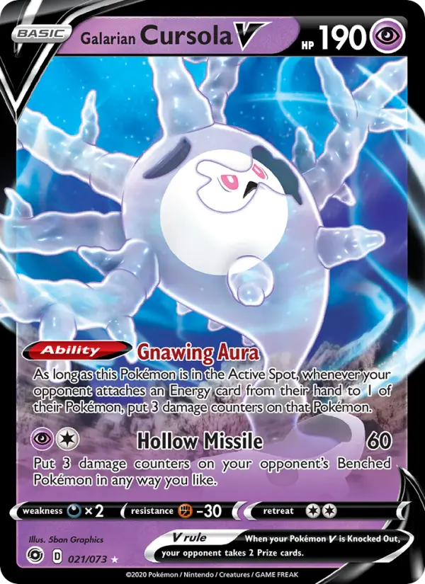 Galarian Cursola V 21 Champion's Path Pokesingles