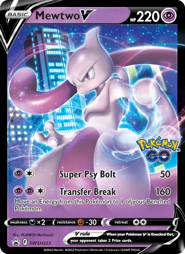 Mewtwo V SWSH223 SWSH Black Star Promos Pokesingles
