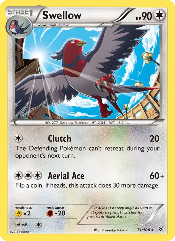 Swellow 71 Roaring Skies Pokesingles