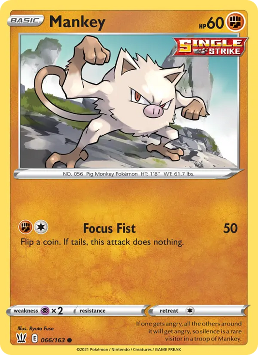 Mankey 66 Battle Styles Pokesingles