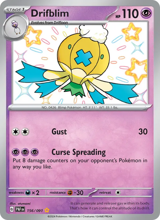 Drifblim 156 Paldean Fates Pokesingles