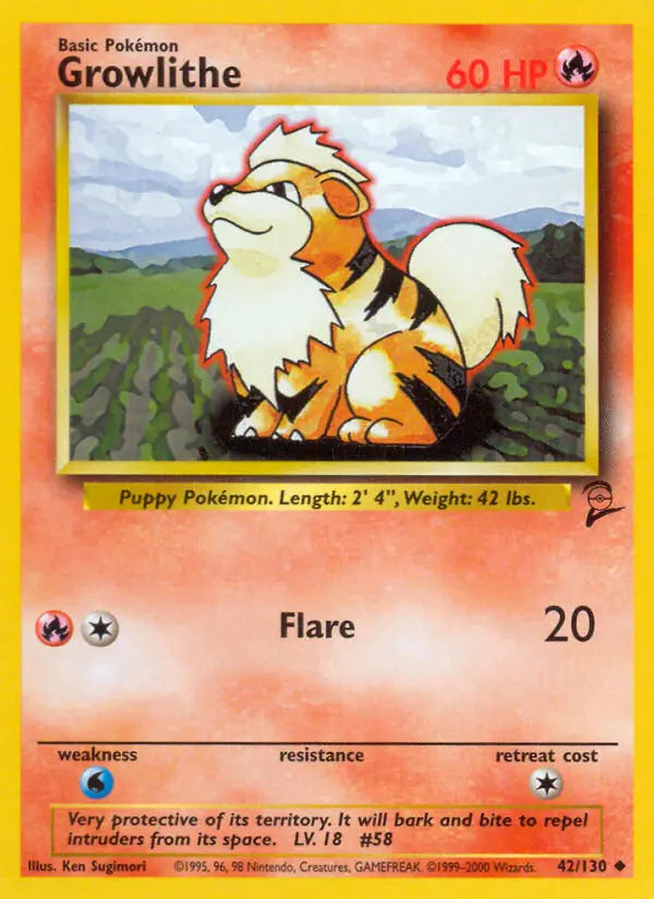 Growlithe 42 Base Set 2 Pokesingles