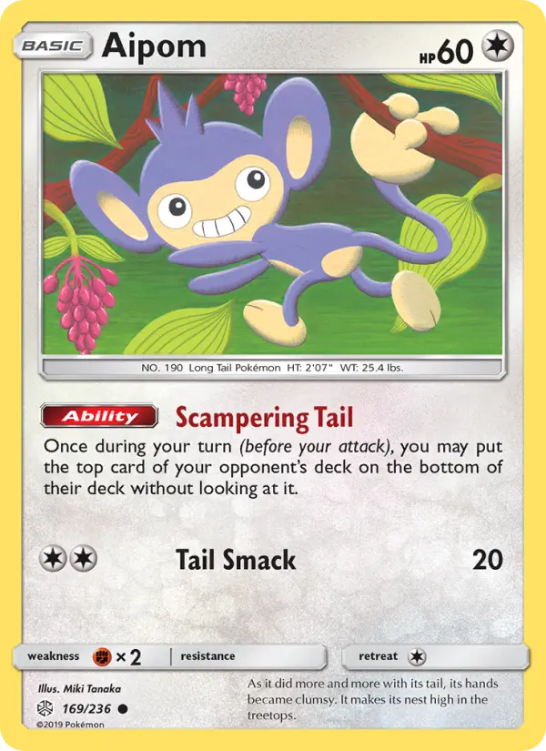 Aipom 169 Cosmic Eclipse Pokesingles