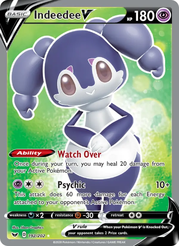 Indeedee V 192 Sword & Shield Pokesingles