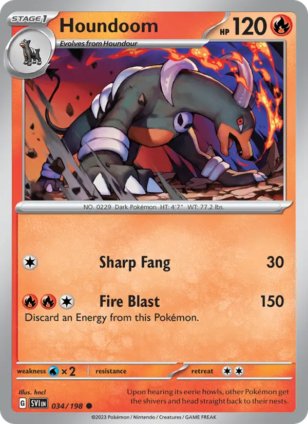 Houndoom 34 Scarlet & Violet Pokesingles