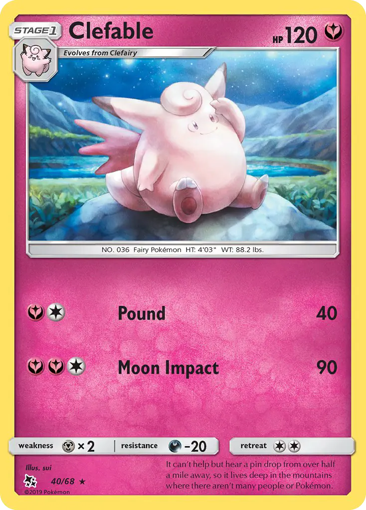 Clefable 40 Hidden Fates Pokesingles