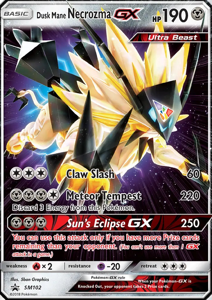 Dusk Mane Necrozma GX SM102 SM Black Star Promos Pokesingles