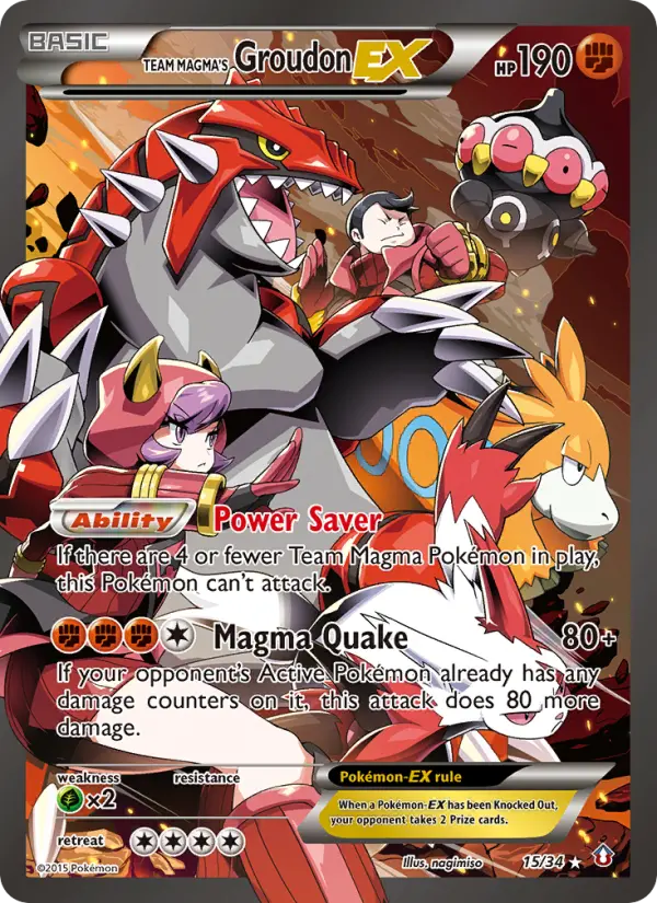 Team Magma's Groudon EX 15 Double Crisis Pokesingles