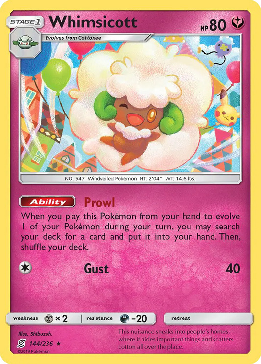 Whimsicott 144 Unified Minds Pokesingles