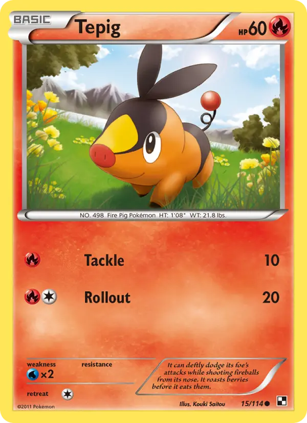 Tepig 15 Black & White Pokesingles