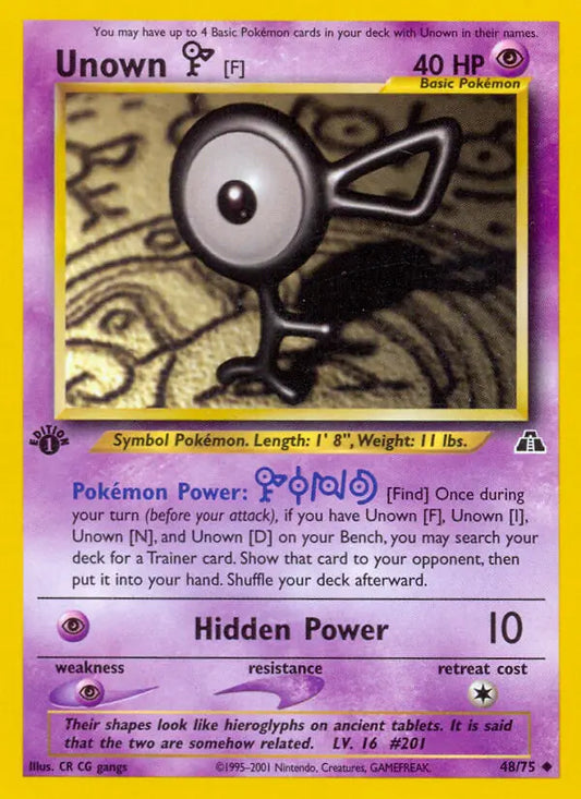 Unown [F] 48 Neo Discovery Pokesingles