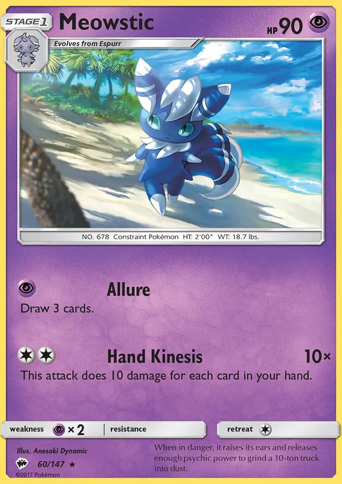 Meowstic 60 Burning Shadows Pokesingles