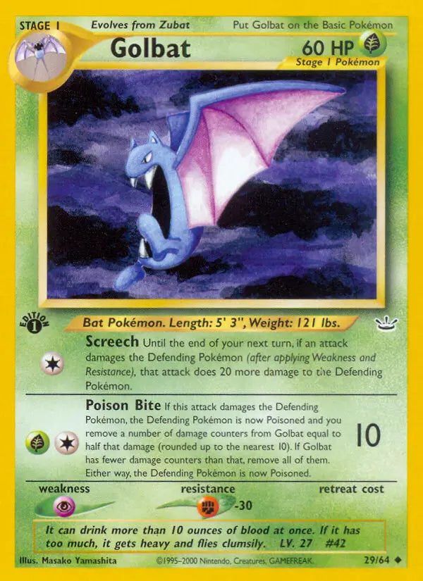 Golbat 29 Neo Revelation Pokesingles