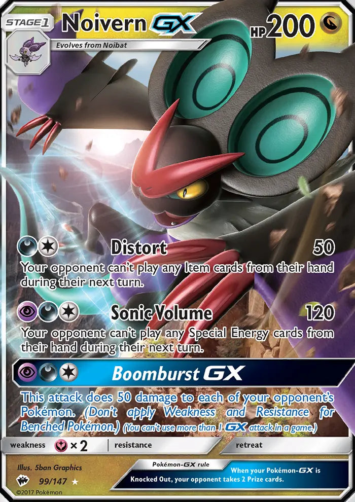Noivern GX 99 Burning Shadows Pokesingles