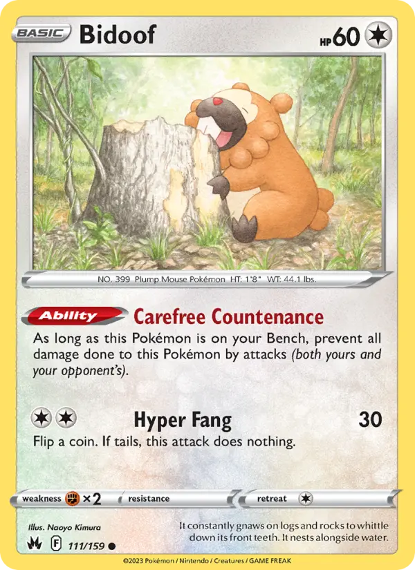 Bidoof 111 Crown Zenith Pokesingles