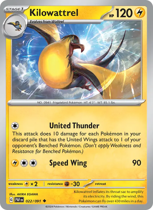 Kilowattrel 22 Paldean Fates Pokesingles