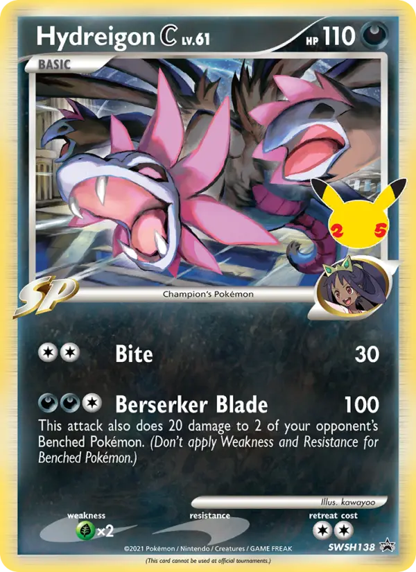 Hydreigon C SWSH138 SWSH Black Star Promos Pokesingles