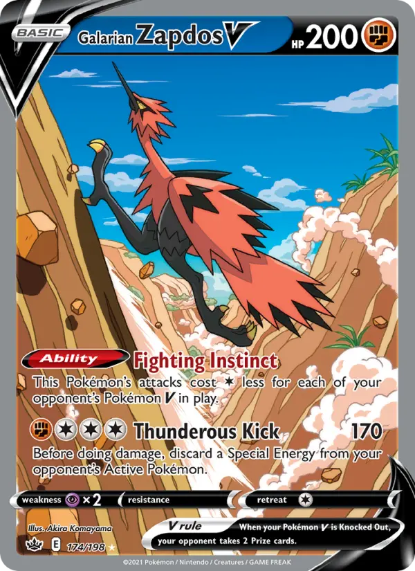 Galarian Zapdos V 174 Chilling Reign Pokesingles