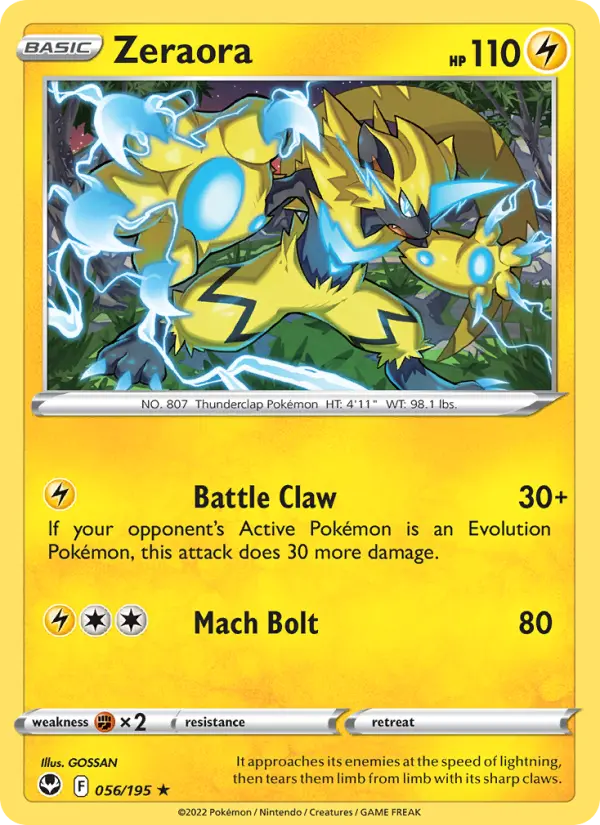 Zeraora 56 Silver Tempest Pokesingles