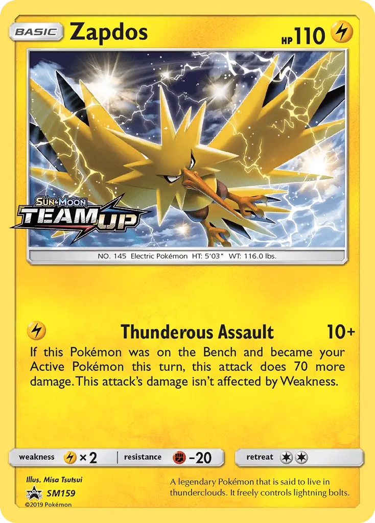 Zapdos SM159 SM Black Star Promos Pokesingles