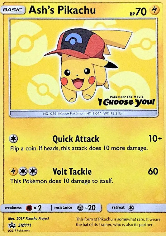 Ash's Pikachu SM111 SM Black Star Promos Pokesingles