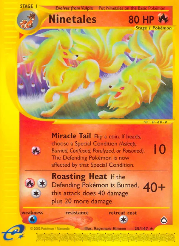 Ninetales 25 Aquapolis Pokesingles
