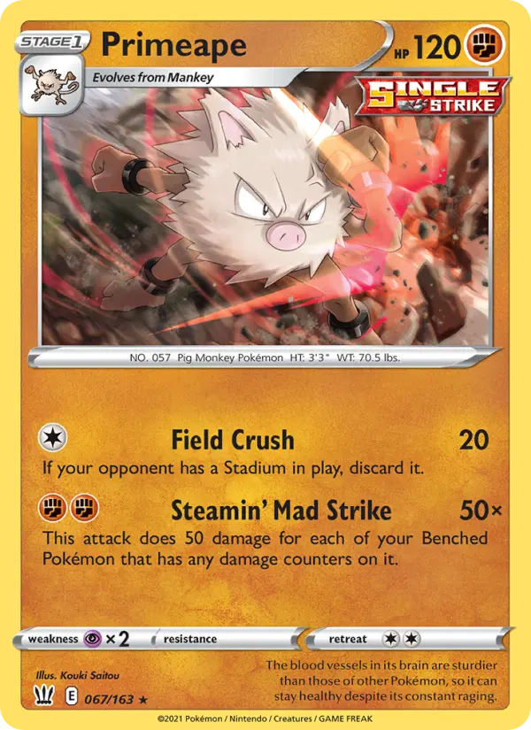 Primeape 67 Battle Styles Pokesingles