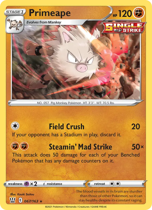 Primeape 67 Battle Styles Pokesingles