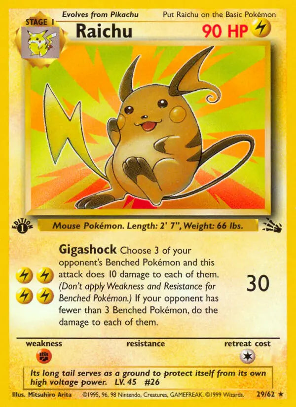 Raichu 29 Fossil Pokesingles