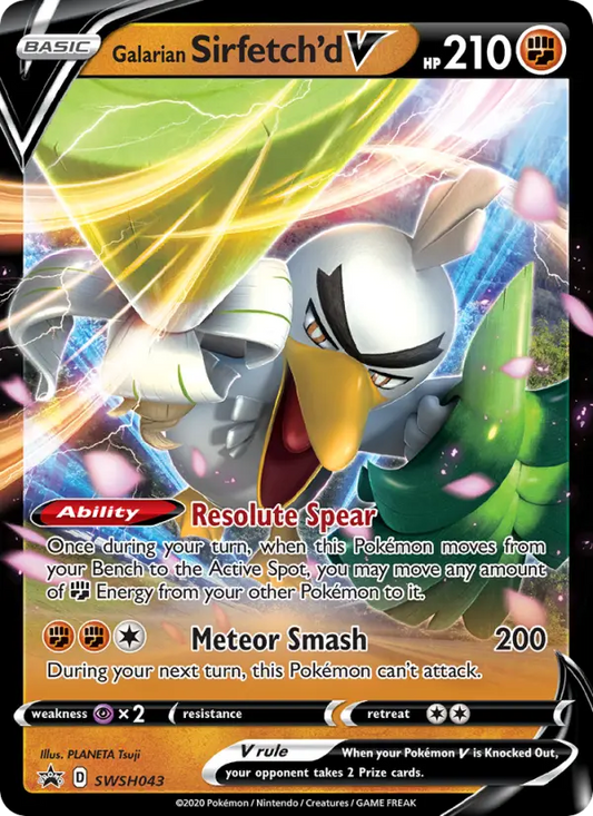 Galarian Sirfetch'd V SWSH043 SWSH Black Star Promos Pokesingles
