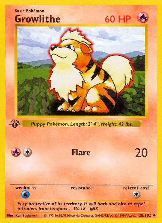 Growlithe 28 Base Set Pokesingles