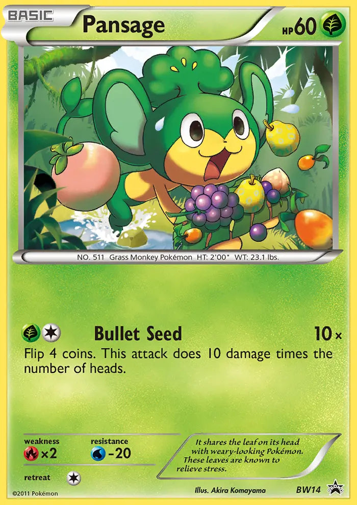 Pansage BW14 BW Black Star Promos Pokesingles