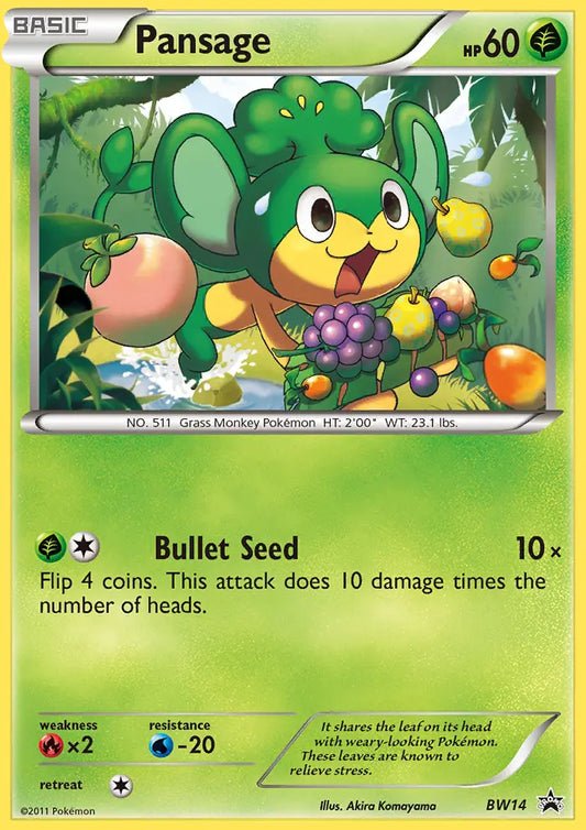Pansage BW14 BW Black Star Promos Pokesingles