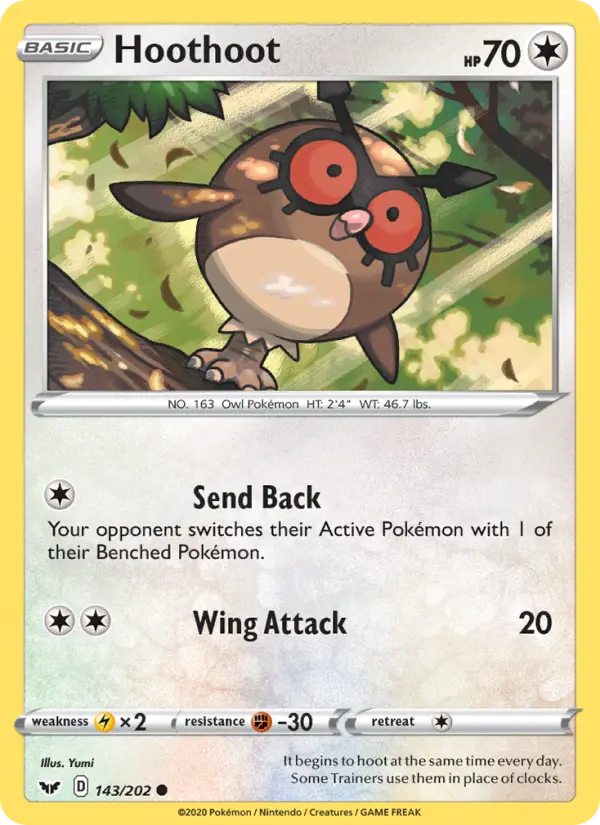 Hoothoot 143 Sword & Shield Pokesingles