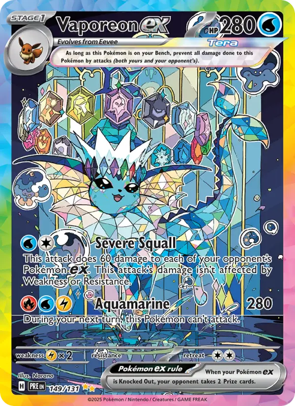 Vaporeon ex 149 Prismatic Evolutions Pokesingles