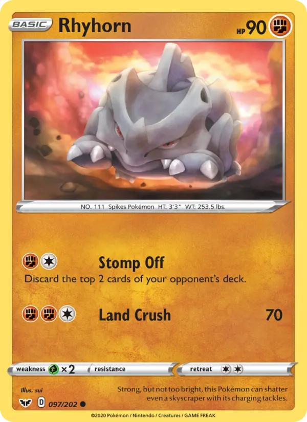 Rhyhorn 97 Sword & Shield Pokesingles