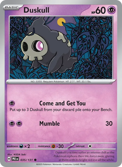 Duskull 35 Prismatic Evolutions Pokesingles