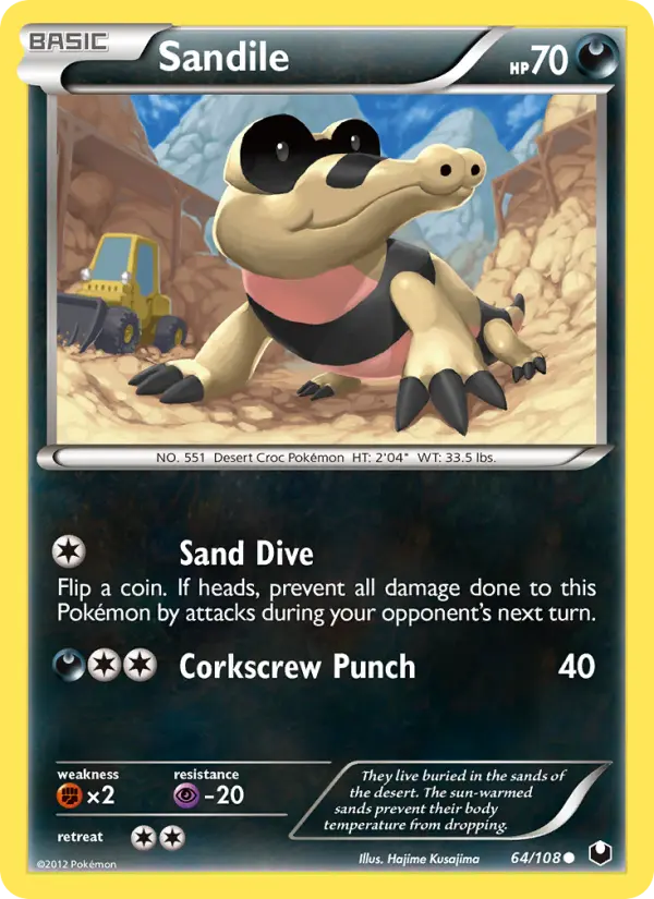 Sandile 64 Dark Explorers Pokesingles