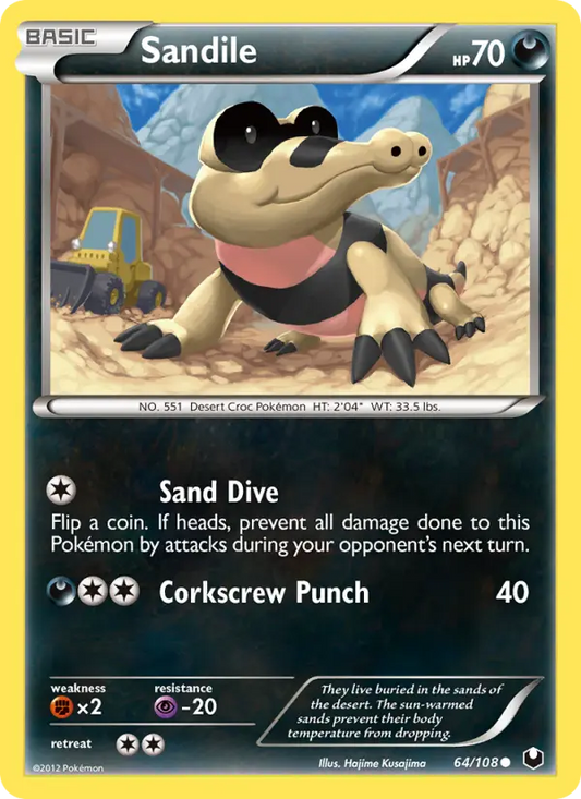 Sandile 64 Dark Explorers Pokesingles