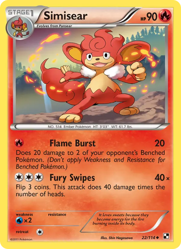 Simisear 22 Black & White Pokesingles