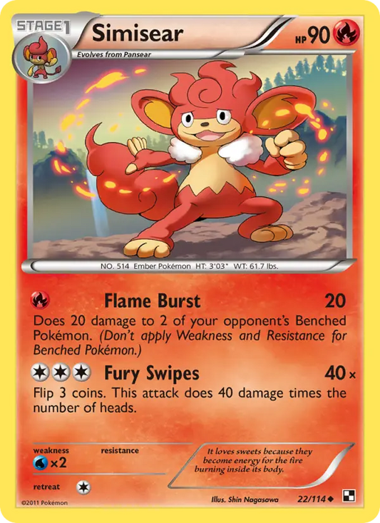 Simisear 22 Black & White Pokesingles