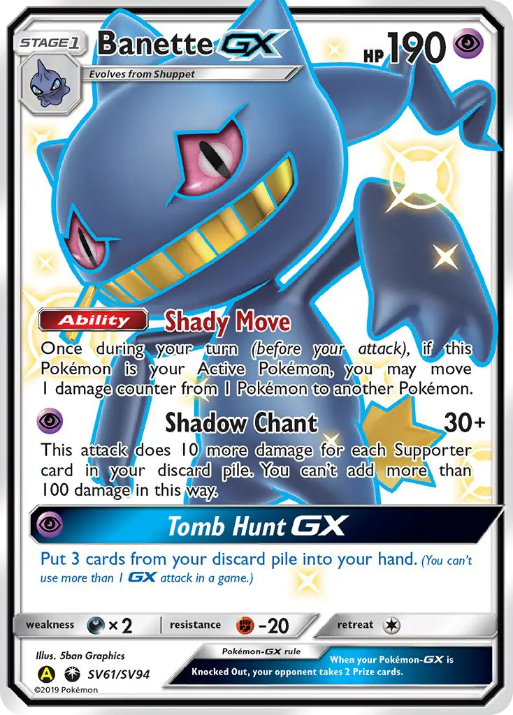 Banette-GX SV61 Hidden Fates Shiny Vault Pokesingles