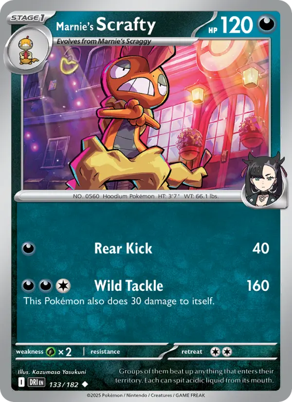 Marnie's Scrafty 133 Destined Rivals Pokesingles